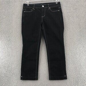 White House Black Market Jeans Womens 2 Blanc Black Crop Capri Stretch Casual